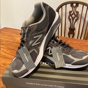 New Balance Charcoal and White Athletic Shoes